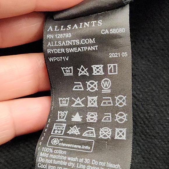 ALL SAINTS Alden Relaxed Cuffed Sweatpants In Black Size  S - Picture 12 of 16